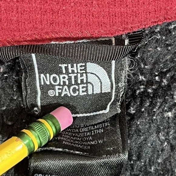 The North Face Denali Mens Large Red Gray Full Zip Pockets Fleece Jacket - Picture 3 of 6